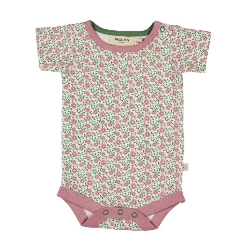 PIGEON Body de manga corta flores