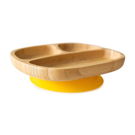 ECO RASCALS Plato de bambú con ventosa con compartimentos