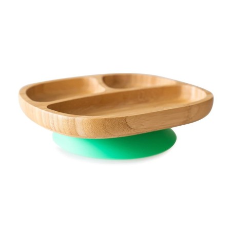 ECO RASCALS Plato de bambú con ventosa con compartimentos