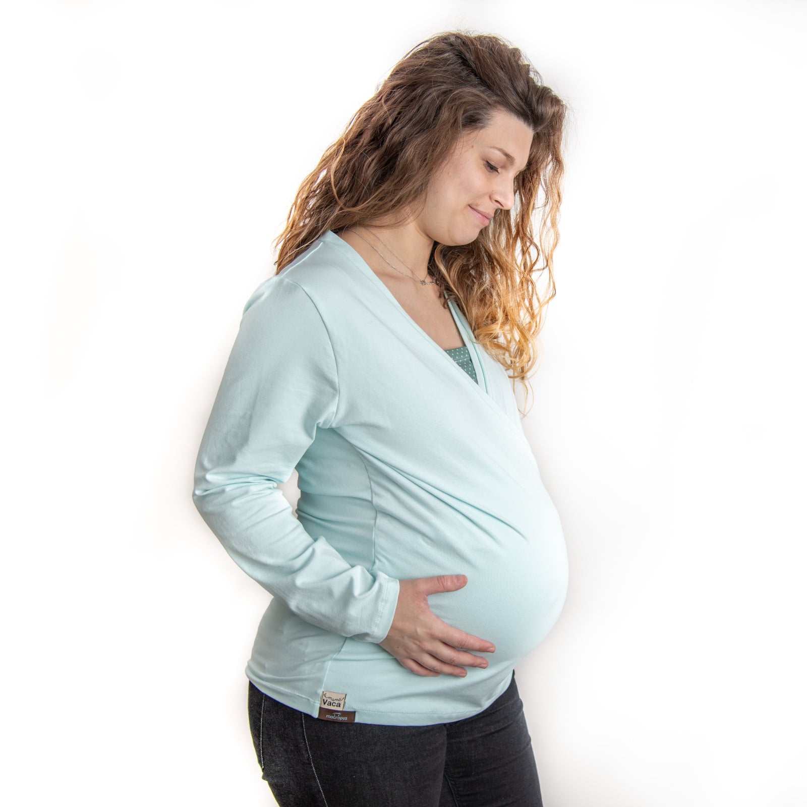 Ma&Ma Camiseta de Lactancia y Embarazo - Azul